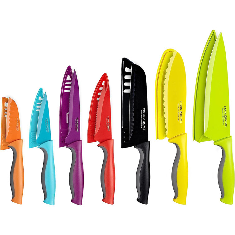 Cook N Home Coated Carbon Stainless Steel 14-Piece Knife Set